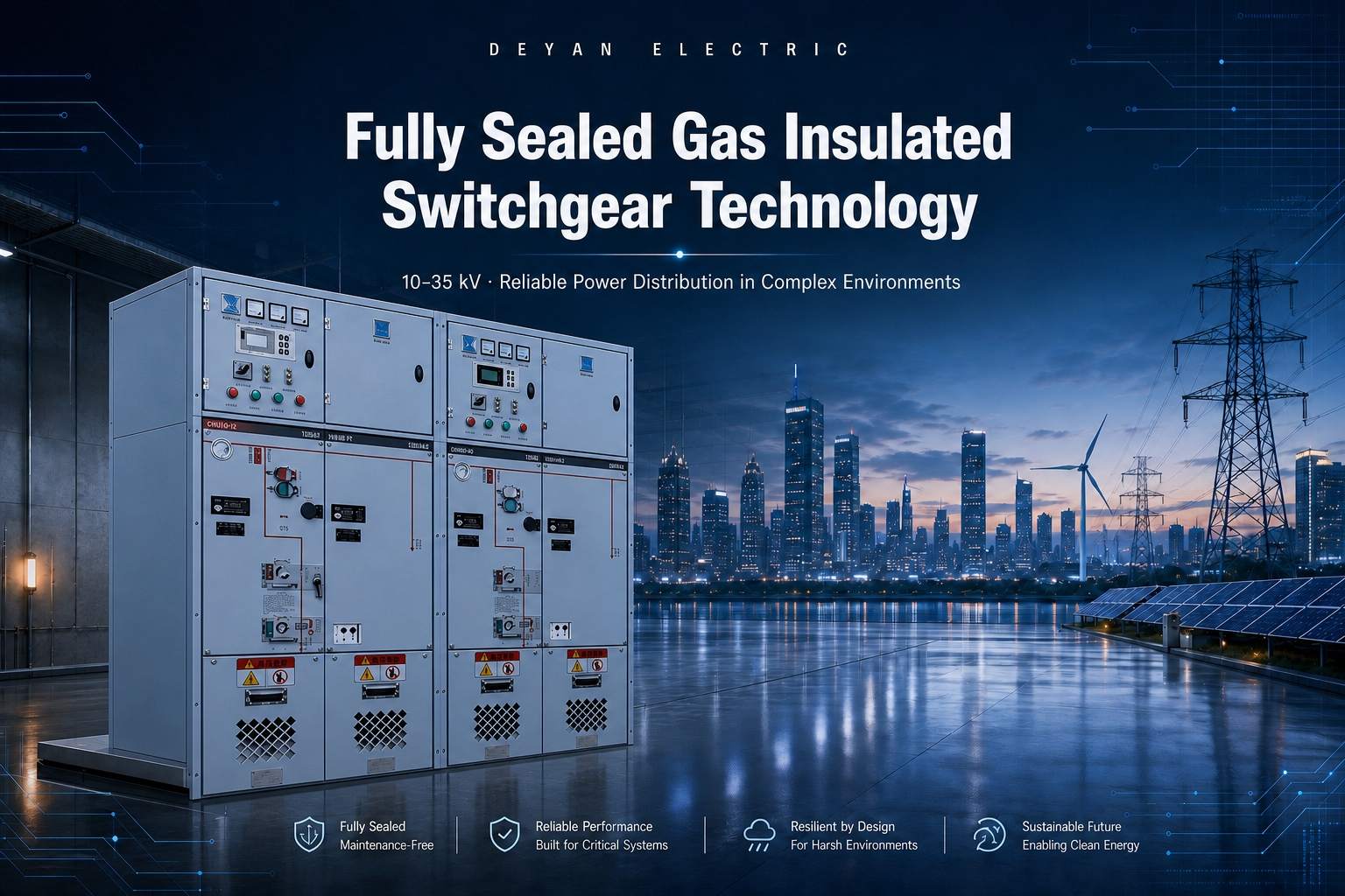 Tehnologie de comutație complet etanșată izolată cu gaz, care asigură o distribuție fiabilă a energiei în medii complexe
